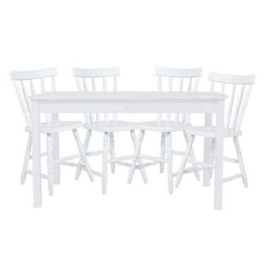 Imagem de Mesa De Jantar Ditália Com 4 Cadeiras Ja-225 Branco