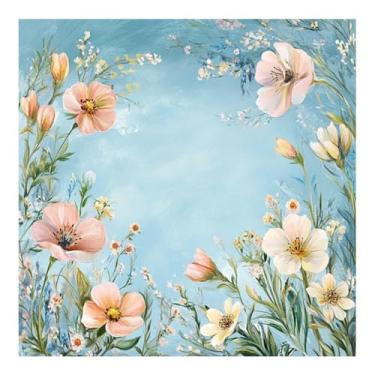 Imagem de 51buyoutgo Kits de ponto cruz estampado de 11 CT para adultos – Kit de bordado para iniciantes de 30 x 30 cm com estampa de flor divertida e fácil de lavar, tecido pré-impresso, adequado para