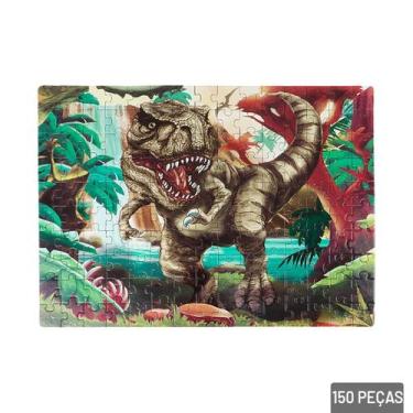 Imagem de Quebra Cabeça 150 Peças Dinossauro T-rex - Tudo em Caixa