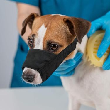 Imagem de Jeffers Focinheira para cães Pet Breathe Comfort – Tamanho GG, preto, protetor nasal acolchoado macio, leve, respirável, impermeável, 600D Ripstop, para cuidados com animais de estimação, casa, viagem