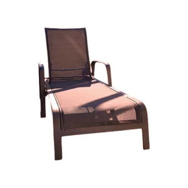 Imagem de Espreguiçadeira Aluminio e Tela Sling para Piscina e Jardim 5 Posições