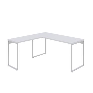 Imagem de Mesa Em L Kuadra Diretor 150x150x75cm Branco Chess - Branco Chess -