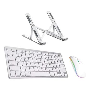 Imagem de Teclado E Mouse Sem Fio P/ Notebook Dell Inspiron + Suporte - Skin Zab
