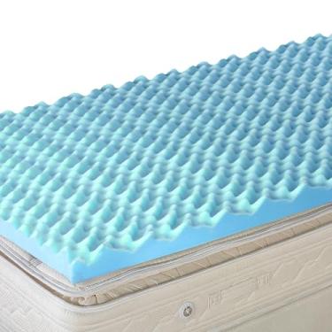 Imagem de DMI Topper de colchão de espuma de 10 cm, almofada de espuma para caixa de ovos, almofada de colchão e cobertura de cama para suporte, circulação de ar, alívio de pressão e distribuição de peso