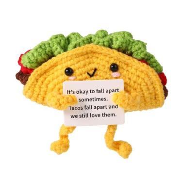 Imagem de Brinquedo de apoio positivo feito à mão para boneca de taco de crochê 