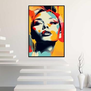 Imagem de Quadros Decorativos com Moldura Folhas Tons Verde e Bege Sala Quarto Kit Conjunto 2