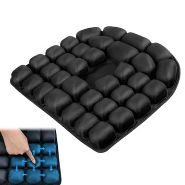 Imagem de TgMatLamp Almofada de viagem, almofada de assento inflável confortável para alívio de dores de hemorroidas e cóccix - suporte ideal para dirigir por muito tempo, viagens aéreas, cadeiras de escritório