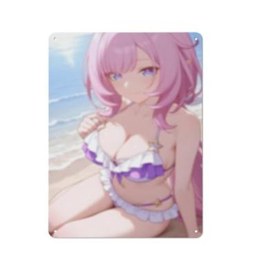 Imagem de Pôster de arte Hot Sexy Anime Girl Cartaz de estanho Vintage Wall Art Decor Poster 12x16 polegadas, AC106