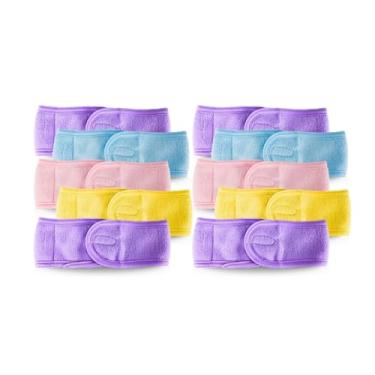 Imagem de Kit 10 Faixa de Cabelo Atoalhada Skincare Lash Estética Spa