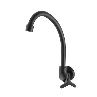 Imagem de Torneira para Cozinha de Parede com Bica Alta 1187 Linha Tríade Preto Fosco Meber