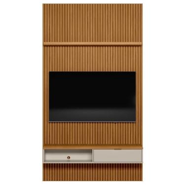 Imagem de Painel Ripado Para Tv 60 Pol. Com Bancada 141cm Prime Plus L06 Nature-off White - Mpozenato