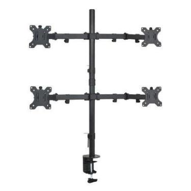 Imagem de Suporte  Articulado para 4 Monitores, 15pol Até 32pol, Central Suportes de Mesa, Com Morsa - V48c
