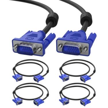 Imagem de Kit 5 Cabo Vga Para Monitor Tv Projetor E PC 1.5m Sinal Vídeo Lcd