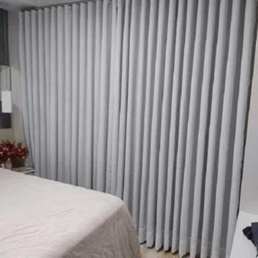 Imagem de Cortina Trilho Suiço Blackout Gelo Com Voil 5.40 X 2.90 - Bella Moda