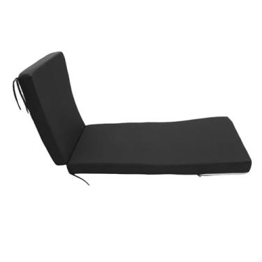 Imagem de aqxreight Fade Proof Lounger Pad Sun Lounger Almofada Substituição Cadeira Ao Ar Livre Almofada Com Alta Densidade Espuma de Secagem Rápida Tecido Poliéster para Pátio Beach Pool (BLACK)