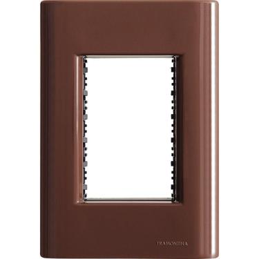 Imagem de Placa 3 Postos 4x2 Tramontina Giz Madeira Suporte Tramontina