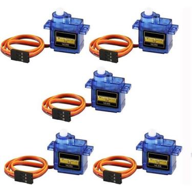 Imagem de 5 Pcs SG90 Micro Servo Motor 9g Mini Servo Kit Para RC Helicóptero Avi
