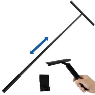 Imagem de Esfregador de rodo de chão com alça telescópica, rodo de limpador de chuveiro sem riscos, rodo de chuveiro multifuncional, vassoura de rodo de chão eficiente com ganchos, portátil para azulejos de