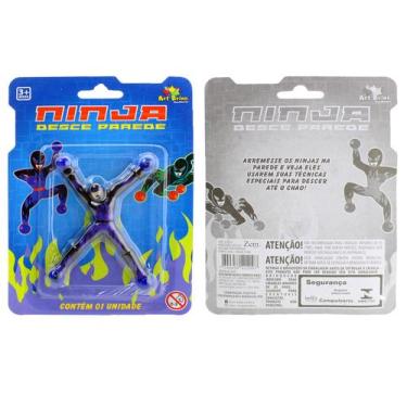 Imagem de Kit 2 Bonecos Ninja Gruda Desce Parede Sozinho Vidro Brinquedo Pegadin
