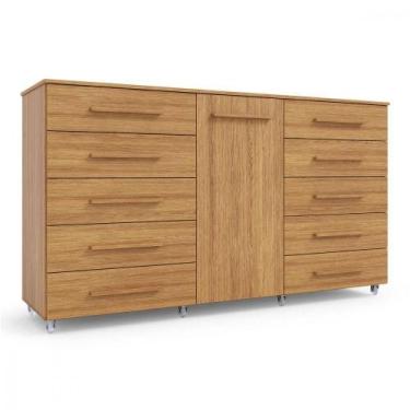Imagem de Cômoda Imperial Batrol 1 Porta 10 Gavetas Com Rodízio Freijó Freijó - 