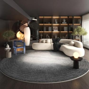 Imagem de Tapetes modernos de estilo simples para decoração de sala de estar, quarto, macio, redondo, gradiente, grosso, pelúcia, vestiário (200x200 cm/L)