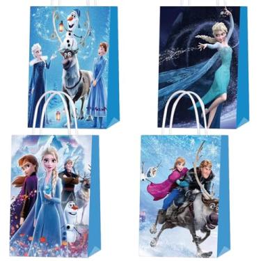 Imagem de Sacos de festa Frozen, 20 peças de sacos de presente de festa congelados com alças para decorações de festa de aniversário