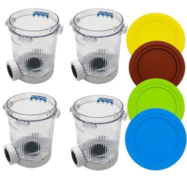 Imagem de Pacote com 4 frascos de substituição para sorvete Swirl e tampas compatíveis com Ninja Swirl da Creami NC700 NC701 Series sorvete e máquina de servir macio, pode ser lavado na lava-louças