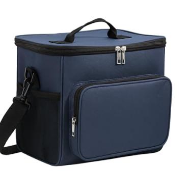 Imagem de Bolsa Térmica Grande, Lancheira com Alça Ajustável para Alimentos e Bebidas, Ideal para Trabalho, Academia e Passeios (Azul)