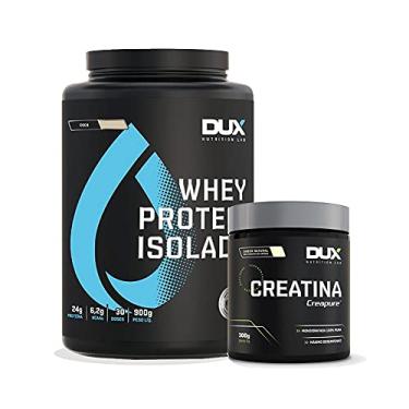 Imagem de Kit 1 Whey Isolado 900g Sabor Côco + Creatina Creapure 300g - Dux Nutrition