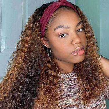 Imagem de Peruca com faixa de cabeça XSY Highlight Ombre Human Hair 45 cm de pro
