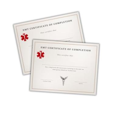 Imagem de Certificado de conclusão de tecnologia médica de emergência, pacote com 30 unidades, 21,6 x 28 cm, moldura de reconhecimento de prêmio paramédico do programa E M T