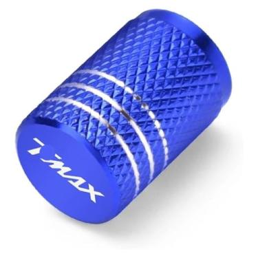 Imagem de Compatível com T-Max 500 TMAX 500 560 TMax 530 Acessórios de motocicleta Tampas de haste de válvula de pneu de roda CNC capas herméticas tampas à prova de poeira (1 peça azul)