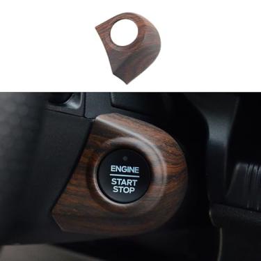 Imagem de ushilife Capa de botão de arranque/parada da moldura do botão do motor compatível com Ford Ranger 2023 2024 2025, capa protetora da moldura do botão de arranque, acabamento de acessórios interiores