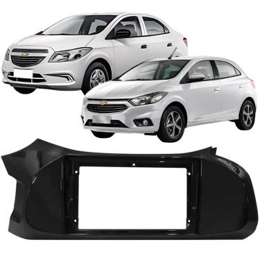 Imagem de Moldura 9 Polegadas Onix Prisma 2013 à 2018 Black Piano Painel Central Multimidia Som