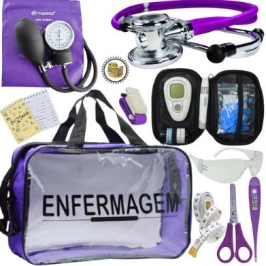 Imagem de Kit Enfermagem + Aparelho Medidor Glicose Completo Premium - Love Saud