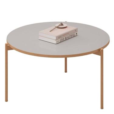 Imagem de Mesa de Centro Redonda Para Sala Pé Metal Nala D04 Bali - Mpozenato