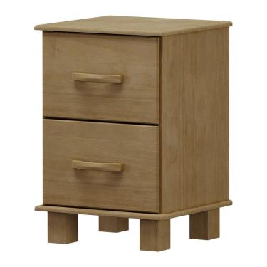 Imagem de Mesa de Cabeceira Madeira Maciça 2 Gavetas 42 cm 1137 Freijo Milani Store