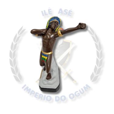 Imagem de Imagem Gesso Caboclo Tupinamba 20Cm