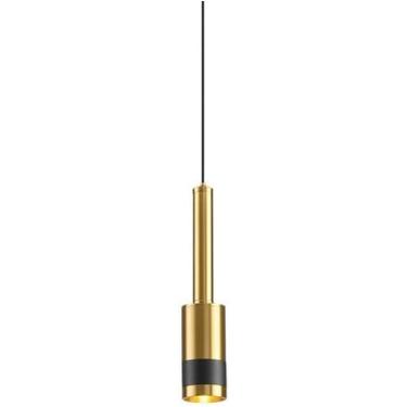 Imagem de Lustre Linear Pendente Moderno Mini LED Tubo Longo Luminária Pendente Teto Spot Light V-intage Lustre Industrial para Fazenda Sala de Jantar Quarto Cozinha, Dourado Preto