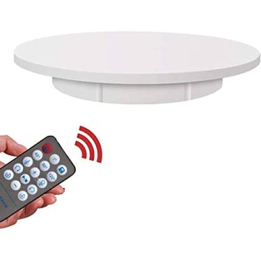 Imagem de Suporte Giratório Motorizado Elétrico com Controle Remoto, Plataforma Giratória Automática Motorizada De 360 ​​graus 16,5 Pol para Exibição De Produtos Fotográficos,Carga Máxima 220 Lb,White