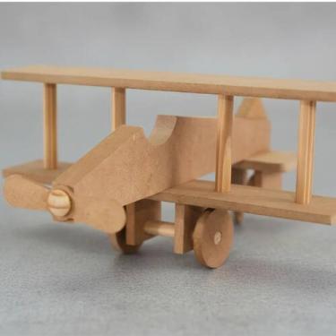 Imagem de Aviãozinho de brinquedo avião de madeira - DZX Distribuidora