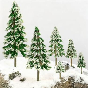 Imagem de FOIMAS 35 peças de árvores de Natal, modelo em miniatura, pinheiros, para cenas em miniatura, acessórios de Natal, micro trem, paisagem, ferrovia, mesa de areia, suprimentos para diorama