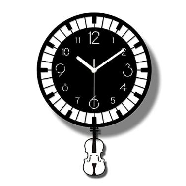 Imagem de TLTDSMY Relógio de parede digital com pêndulo, mãos, quarto, sala de estar, relógio de parede, cozinha, banheiro