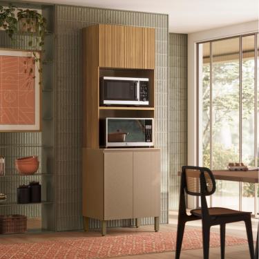 Imagem de Paneleiro Duplo Art 3 Portas Kit's Paraná Cor:freijó Vanilla Riscatto