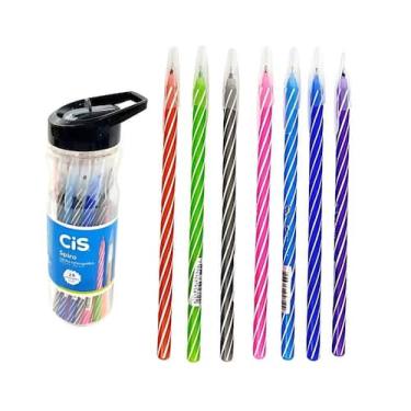 Imagem de Kit 24 Canetas Esferográfica Spiro 0,7mm Pote Cores Sortidas - SERTIC