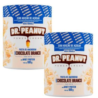 Imagem de PASTA DR PEANUT 2X 600g = 1200g, CHOCO BRANCO NOVA