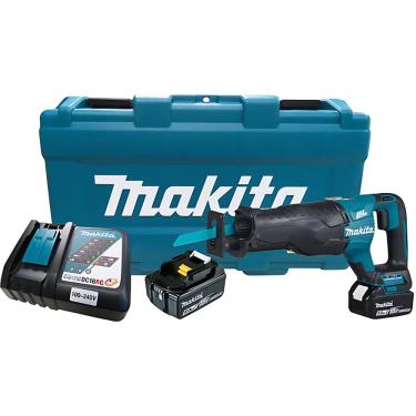 Imagem de Serra Sabre Sem Fio 18V Portátil Com Resistência Água 2 Baterias Carregador Maleta DJR187RTE Makita