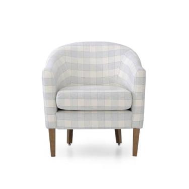 Imagem de Poltrona Decorativa Quarto Herval Liz, Linho Xadrez