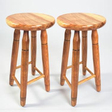 Imagem de Kit 2 Bancos Alto Madeira Maciça 70 cm Tamborete Banquetas