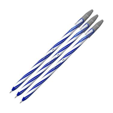 Imagem de Kit com 3 Canetas Gel Spiro 0.7mm Azul CiS Vibrante Colorida Escrever Redonda Escolar Ponta Fina